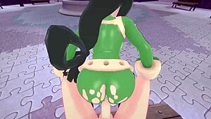 Tsuyu Asui's wild POV sex in the park contrasts her cute image