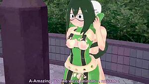 Tsuyu Asui's wild POV sex in the park contrasts her cute image