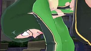 Tsuyu Asui's wild POV sex in the park contrasts her cute image