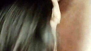 Hijastra Turns Slutty, Bends Over, Then Sucks Cock with Juicy Lips