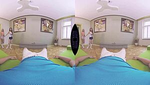 Azione anale intensa con due ragazze