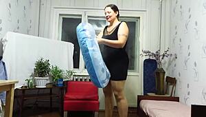 Milf Inflating Beach Ball?