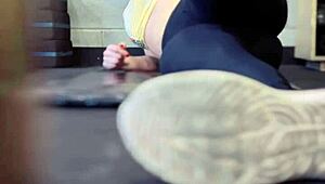 Training at my gym, I got so wet it dripped down my legs in public outdoor action