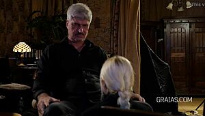 blonde gets bound and tested in bondage session 😈