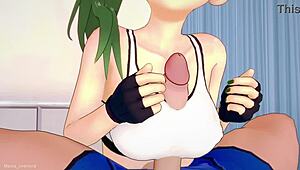 Ubel in sporty ROPA DEPORTIVA craves to play with a massive toy in this 3D anime scene.