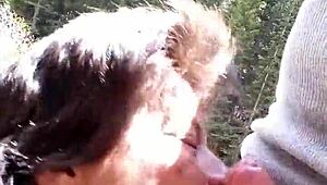 can you believe this petite latina swallowed cum by riverfront?
