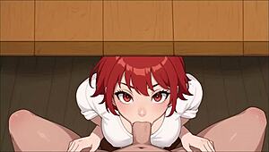 Tomboy love in hot forge hentai game episode 3 with muscular redhead femdom creampie