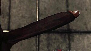 Hot Ebony with Huge Boobs Restrained for Intense Anal Pounding