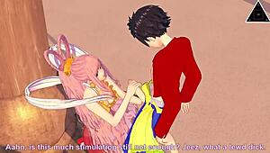 in koikatsu, rufy fucks shirahoshi's big ass with his big cock in uncensored one piece anime