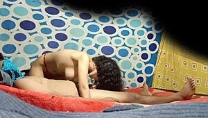 Spying on busty Colombian teacher Alexia, who’s loud and curvy, under her miniskirt.