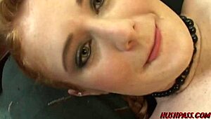 I-I join wild redhead Charly Fire in her first porn scene, watch her ride that monster cock!