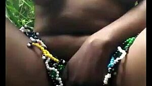 msanzi fine pussy girl fingering in the forrest