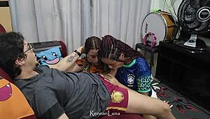 Fodendo Duas Novinhas Gostosas Durante Jogo Brasil Copa Mundo