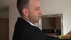 Pascalssubsluts features busty BBW sub Sindy. She gets roughly fucked after a wild blowjob.