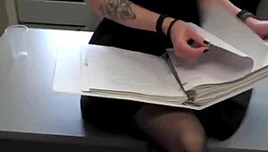 oops, accidental nylon footjob at work! 😅