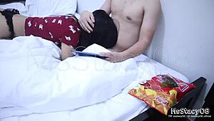 Watching my Filipina girlfriend ride me in missionary style. Her petite body feels amazing.