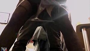 2033 - French Amateur Black Satin Dress Satin Panties Heels Stockings Doggystyle Standing Fuck Dirty Talk Pov