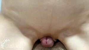 Grinding and rubbing wet pussy of my step sister, huge cum load dripping in homemade POV