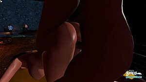 milf fulfills naughty desires in public cartoon
