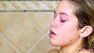 18 Yr Old Blonde's Steamy Shower Caught on Camera