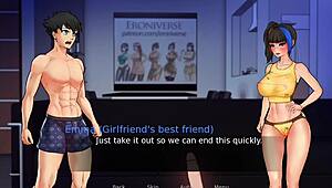 Hey, this sexy chica gives me a hot handjob while my best friend joins in!