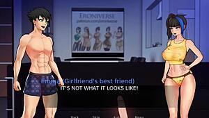 Hey, this sexy chica gives me a hot handjob while my best friend joins in!