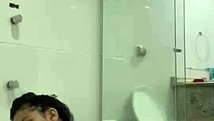 bia hot morena safada masturbating with shower jet in bathroom solo 😍🔥
