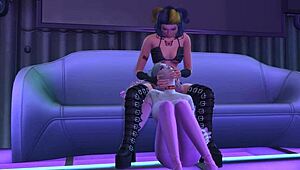 In this 3D anime, the MILF RIDES cowgirl style with her big boobs bouncing in cyberpunk fun.
