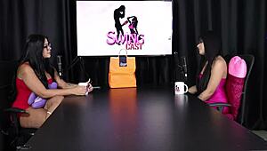 Safada thinks female threesome is so hot and a good man in bed... tips to lick pussy - tata sheer red