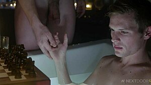 nextdoorstudios guys enjoy candlelit bubble bath with big dicks