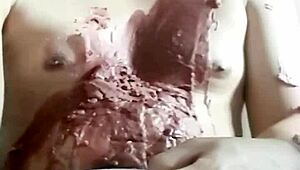 Wax Play Teases Cock in Foreplay