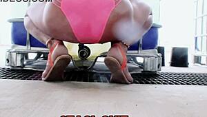 staci in wet pink panties, feet fetish!