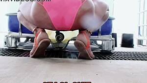 staci in wet pink panties, feet fetish!