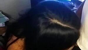 Latina Slut Sucks Dick While Pervert Masturbates Her