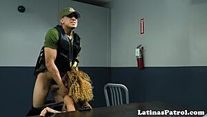 cute latina dickrides immigration officer with deepthroat skills