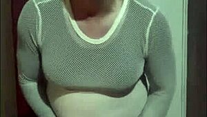 Mark Wright masturbates while fantasizing about real cock fucking his crossdressed body