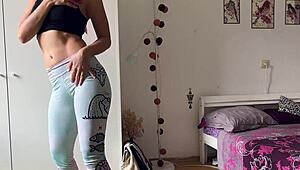 Best tease ever! Watch this pretty babe strip after slow sexy yoga and make you explode with desire.