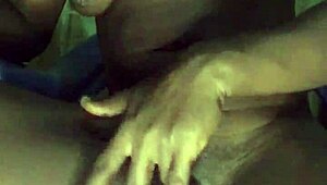 horny woman fingers tight pussy in hot night wear