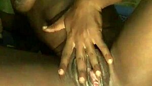 horny woman fingers tight pussy in hot night wear