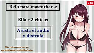 Challenge to jerk off with her and 3 guys in Spanish voice JOI 😘