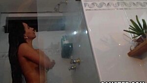 big ass latina on webcam wants her ass fucked in the bathroom while masturbating