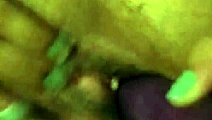 Squirting orgasm with big dildo in girlfriend's pussy