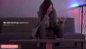 Jeny Smith Teasing Stranger Before Stroking in Night Club