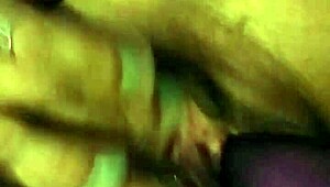 Squirting orgasm with big dildo in girlfriend's pussy