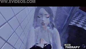 In Sims therapy, the gothic babysitter interacts with the big brother.