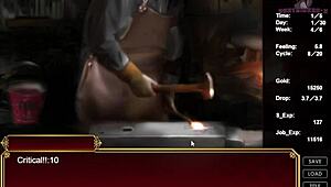 IN THIS ANIME GAME, THE BLACK SMITH CAN ONLY CUM OUTSIDE TODAY