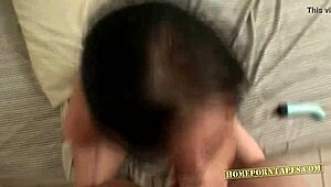 petite brunette rides bf's big cock in wild homemade session.