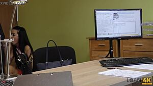 loan4k girl does anything for cash, bending over in office