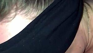 a blindfolded old-timer gets into some intense sucking action last night.