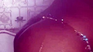 The black thick ebony woman fucks and dances in the shower